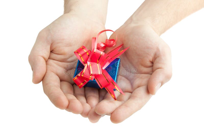 Hands giving a gift