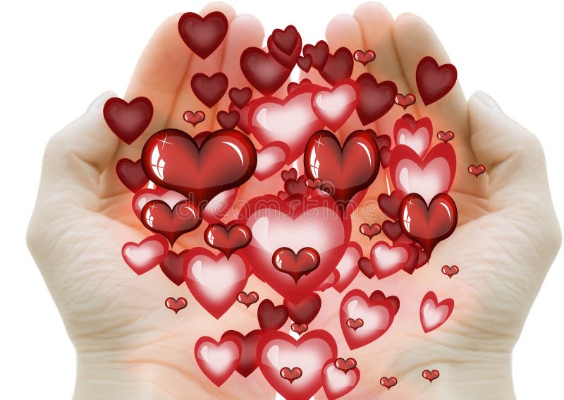 Hands Giving A Lot Of Little Hearts Stock Illustration Image 22342731