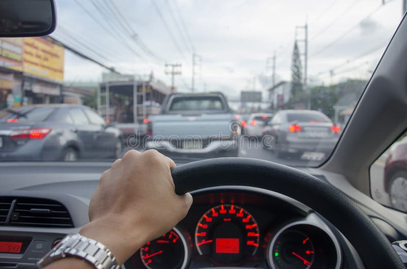 Hands Grip the Steering Wheel Stock Image Image of autumn, gripping