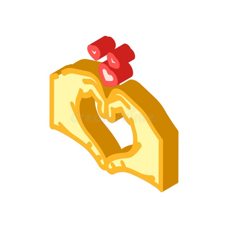 Hands heart gesture isometric icon vector sign isolated symbol illustration ilustração do vetor