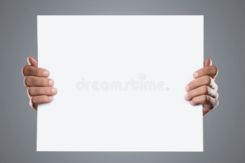 Hands holding blank add royalty free stock image
