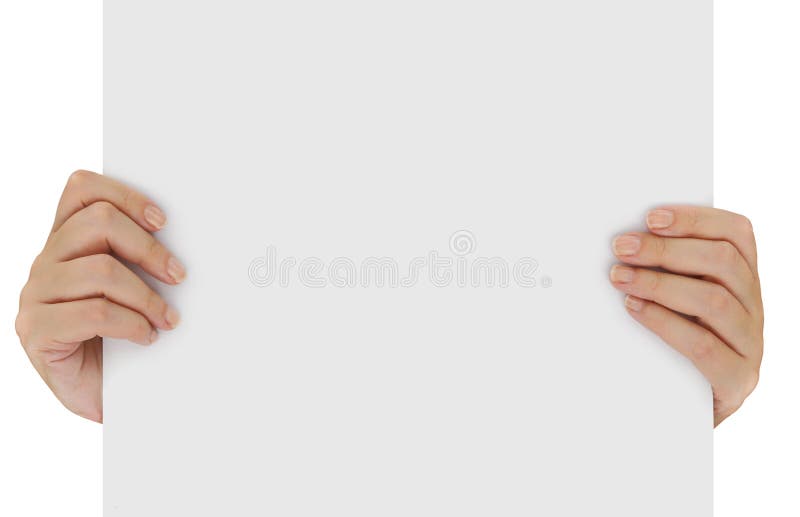 Hands holding blank paper royalty free stock photos