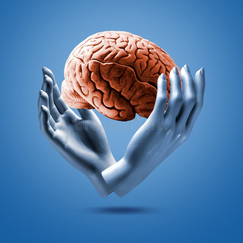 Hands holding Brain.