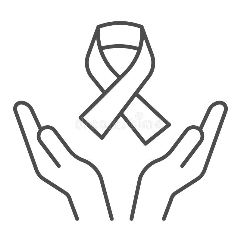 Awareness Ribbon Thin Line Icon Editable Stroke High-Res Vector