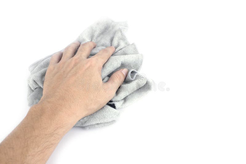 Hands Holding Cleaning Rag Microfiber Cloth Isolated on White Ba Stock  Photo - Image of dust, house: 127051228