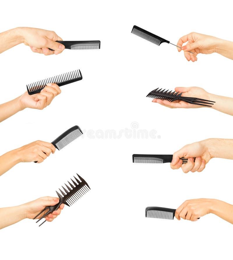 Comb Brushes and Hair Cutting Shears, Stock Image Image of