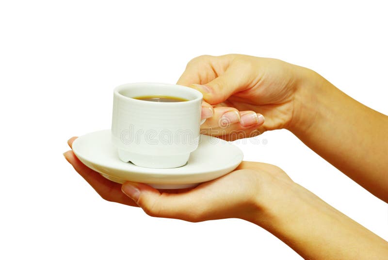 Hands holding a cup