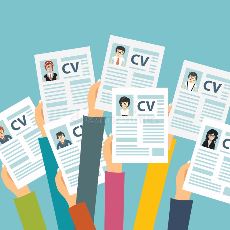 Hands Holding CV Papers. Human Resources Management Concept, Searching  Professional Staff Stock Illustration - Illustration of human, hands:  111120218