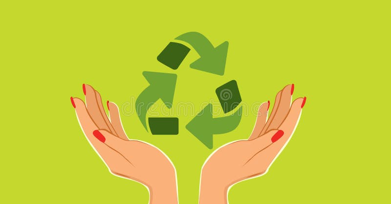 Hands holding ecology recycling символ вектор бесплатная иллюстрация