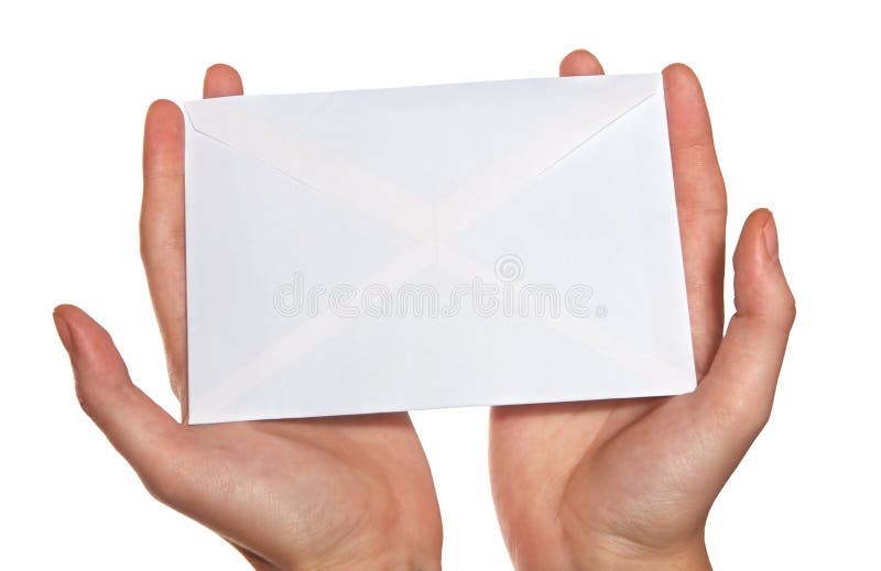 Hands holding envelope