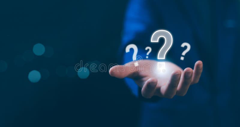 Hands holding FAQ question mark sign. Question Mark and Problem-Solving Concept. Finding answers to business FAQs. Creativity and royalty free stock photos
