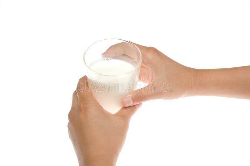 Hands Holding Glass of Milk Stock Image Image of holding, caucasian