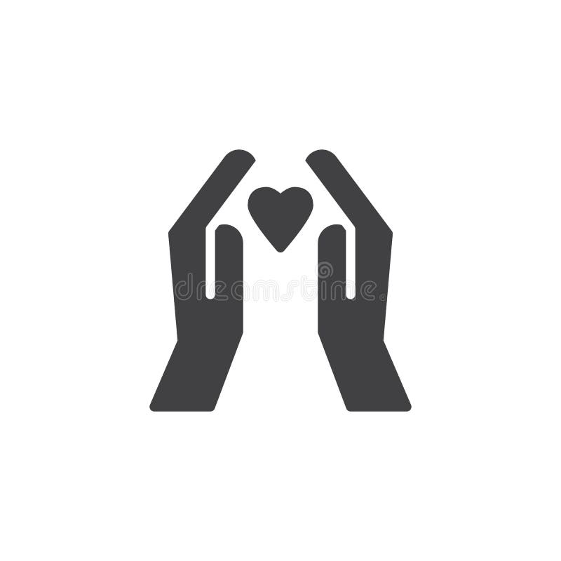 Hands holding a heart vector icon