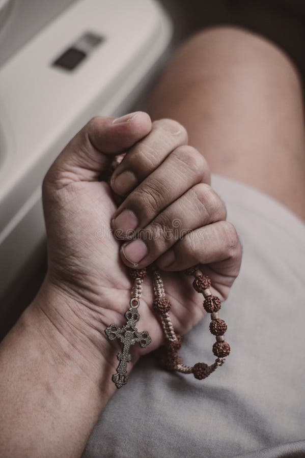 Hands are Holding Rosary Beads Stock Image Image of bead, necklace