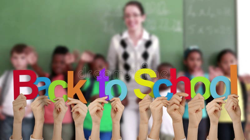 Hands holding up back to school stock footage