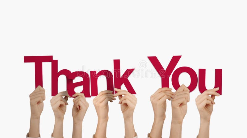 Hands holding up thank you stock video footage