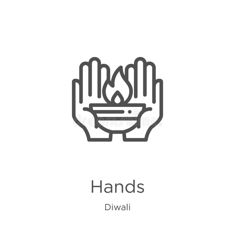 hands icon vector from diwali collection. Thin line hands outline icon vector illustration. Outline, thin line hands icon for stock illustration hands icon vector from diwali collection. Thin line hands outline icon vector illustration. Outline, thin line hands icon for stock illustration