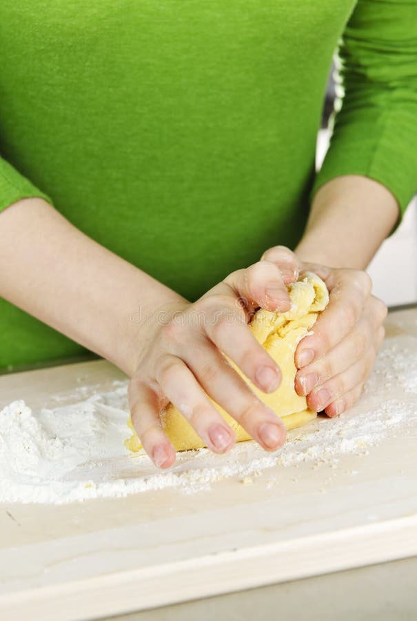 Hands kneading dough stock image. Image of closeup, counter 13049405
