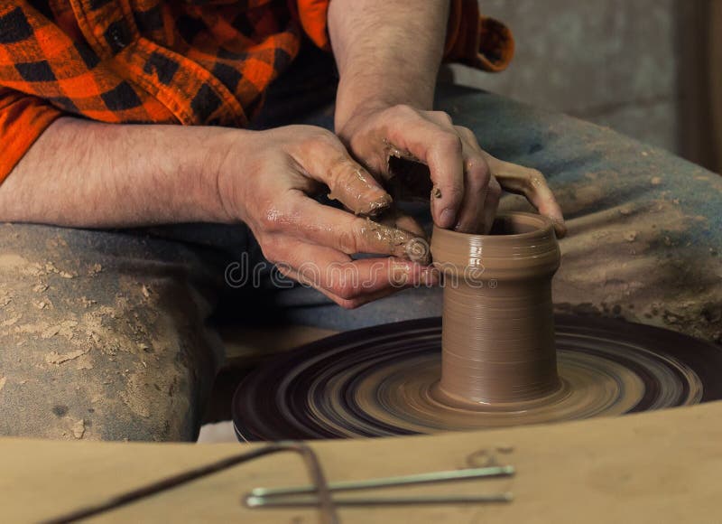 Hands making pottery stock image. Image of pottery, hands 67043907