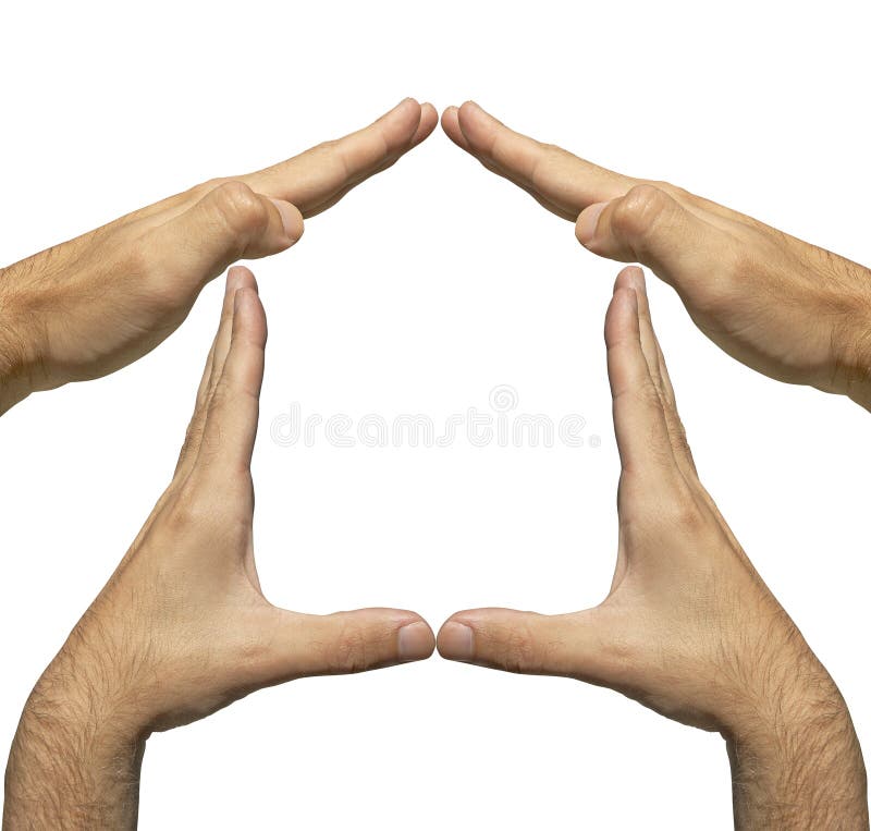 Hands of the Man Made a Home Shape Stock Image Image of sign, life