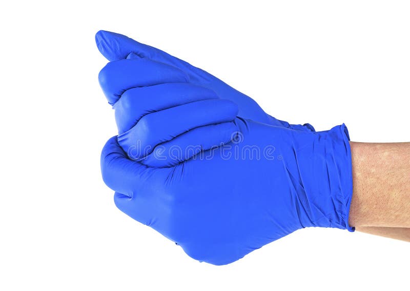 blue hospital gloves