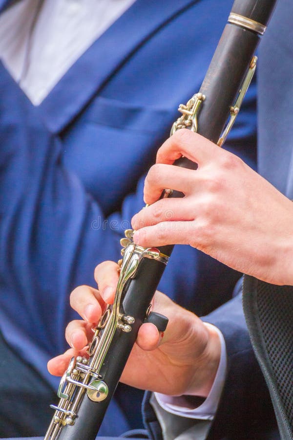 Hands On Clarinet Stock Image Image Of Holding Parts 17590013