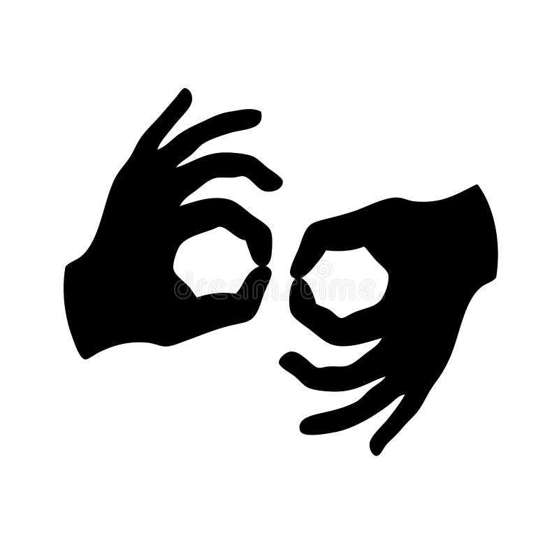 Hands in Ok gesture royalty free illustration