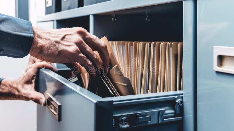 Hands organizing office files. image royalty free stock images.