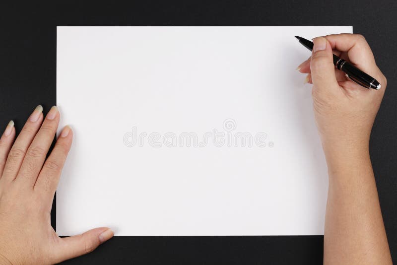 Hands, pen and paper stock photo. Image of paper, copy - 13550804