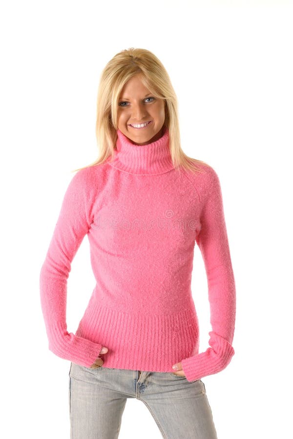 fuzzy pink sweater