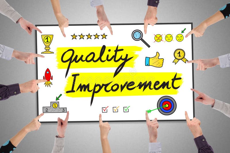 Quality Improvement Concept on a Whiteboard Stock Photo Image of