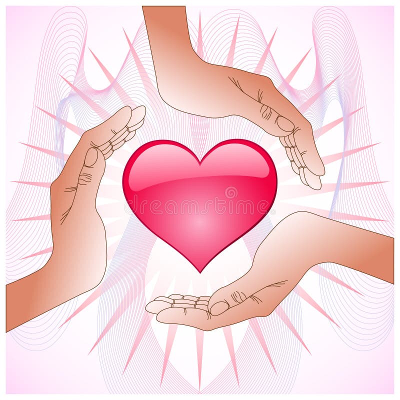 Hands preserve heart stock illustration. Illustration of element 7927308