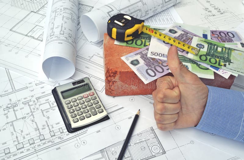 Hands and project drawings stock photo. Image of draw 56017508