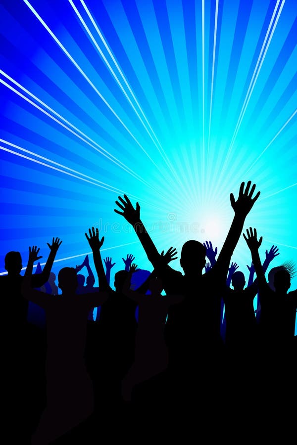 Hands Raised in the Air - Party Concept Stock Illustration ...