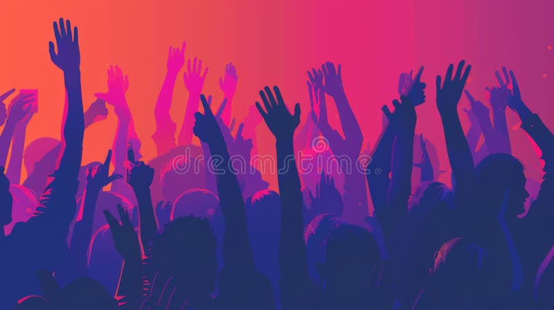 Vibrant music festival crowd enjoying the atmosphere