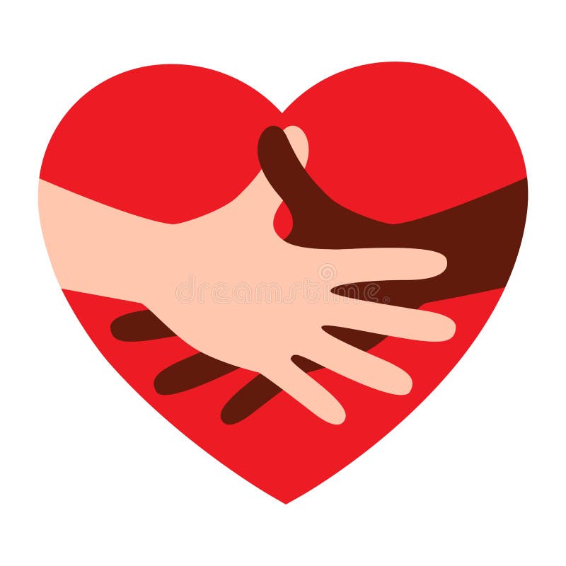 Hands Raising Love with Heart, Heart on the Open Palm Stock Vector ...