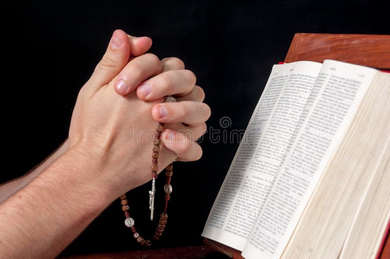 Praying man and bible stock photo. Image of pray, catholic 4069786