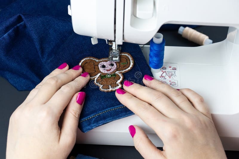 Hands on the Sewing Machine Stock Image Image of manufacturing