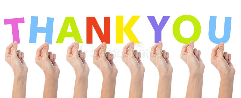 Hands Showing Colorful Word Thank You Stock Photo Image 44623957