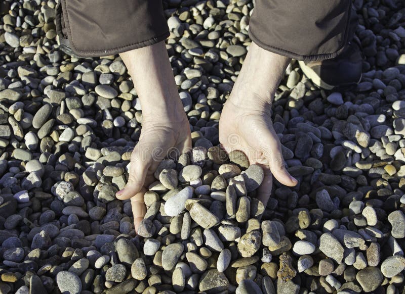 Hands with stones stock image. Image of woman, harvest 27643877