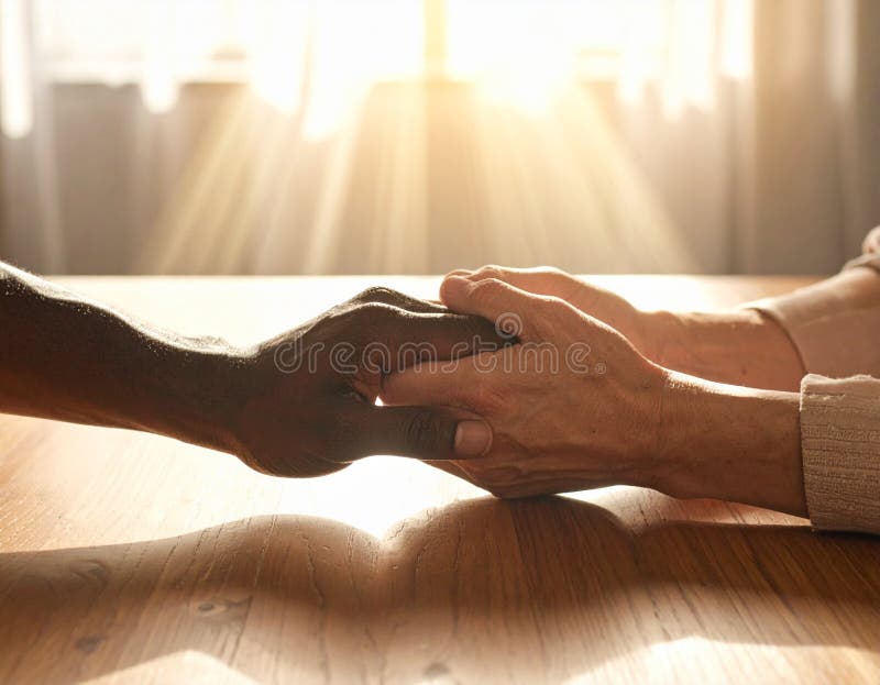 Hands of Time and Care. A Touch of Comfort vector illustration