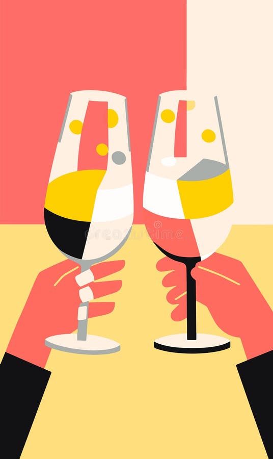 Hands Toasting with Glasses of Champagne. Abstract Celebration or Party