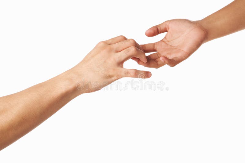 Hands Trying To Grab Each Other Or Seperate Stock Image ...