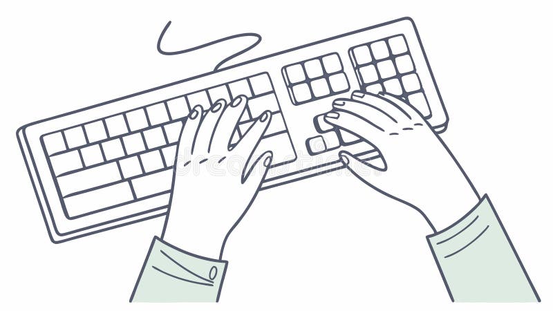 Hands Typing on Keyboard Technology Work Vector, vector design Generative AI vector illustration