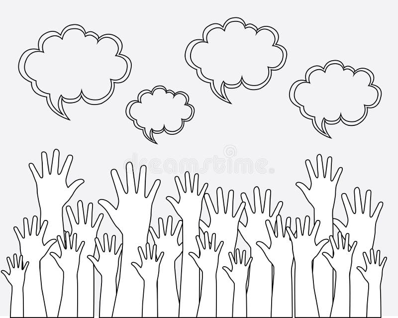 Doodle of Hands Clapping and Thumbs Up Gestures Stock Vector