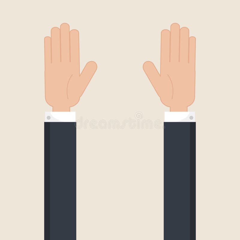 Man Surrendering Both Hands Raised Air Stock Vector (Royalty Free)  177488450