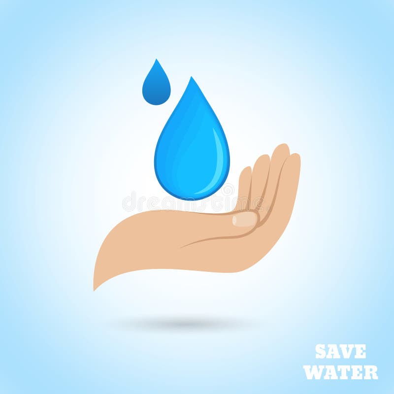 Hands water protect poster vector illustration