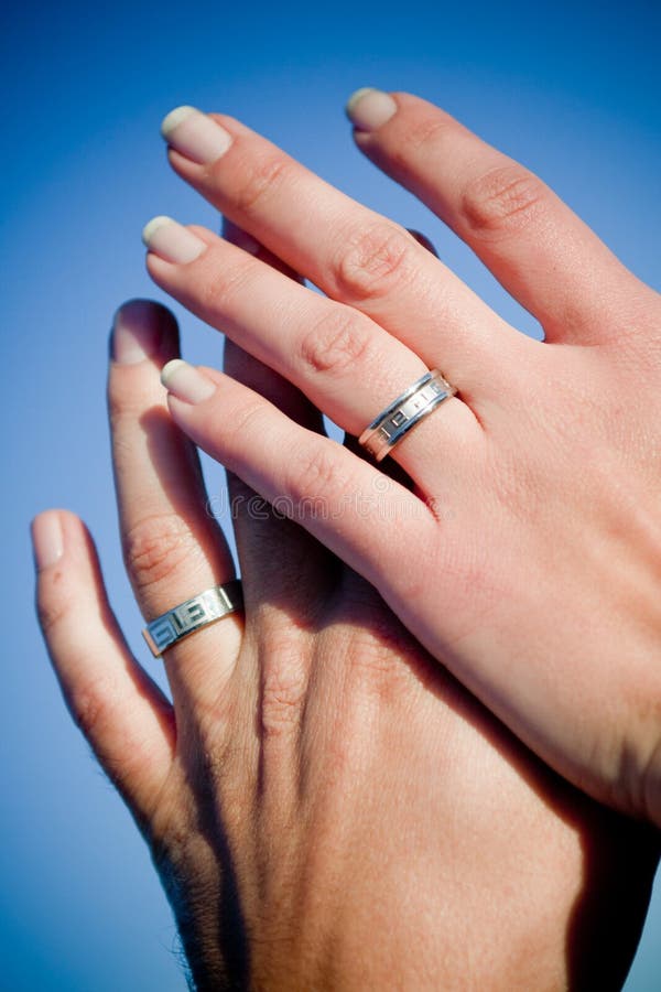 Hands in wedding rings stock photo. Image of relationship 29404268