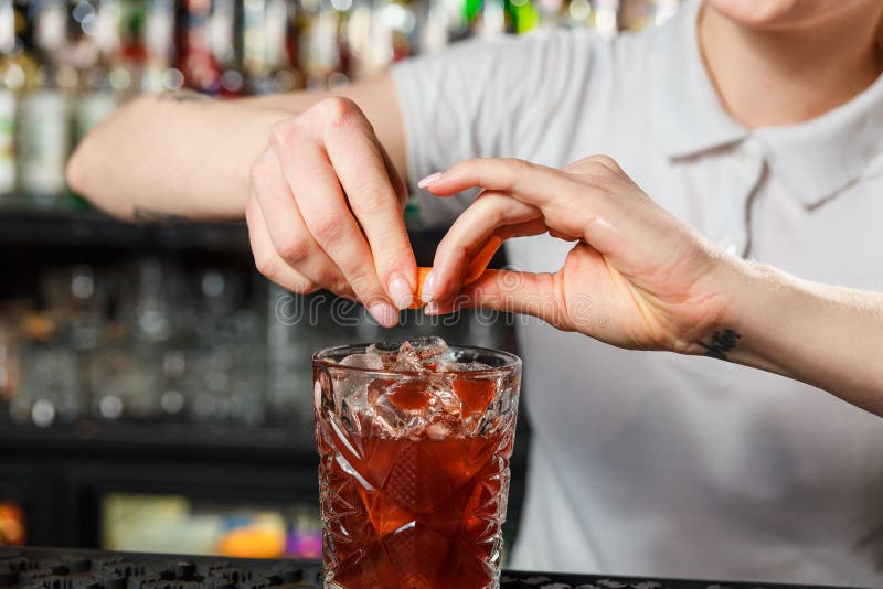 Hands of woman bartender stock photo. Image of cafe, adult 89581710