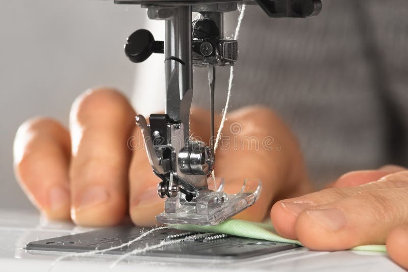 The Operation of the Sewing Machine Stock Photo Image of people